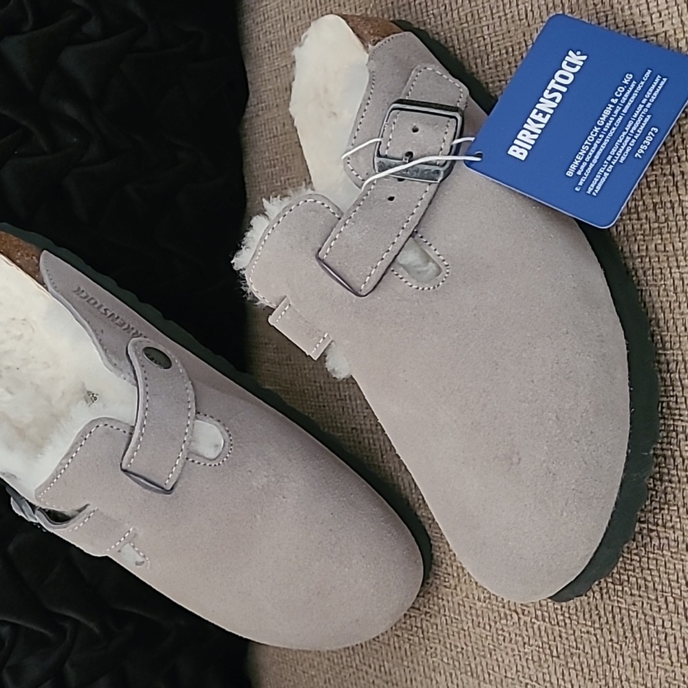 BIRKENSTOCK BOSTON VL SHEARLING STONE COIN
